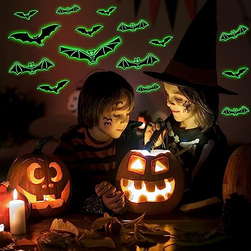 3 hojas de calcomanías luminosas de Halloween miniatura 2