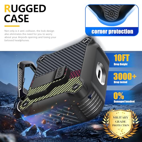 Image of RFUNGUANGO AirPods 3 Case with Lock Magnetic Lid, CF Gray
