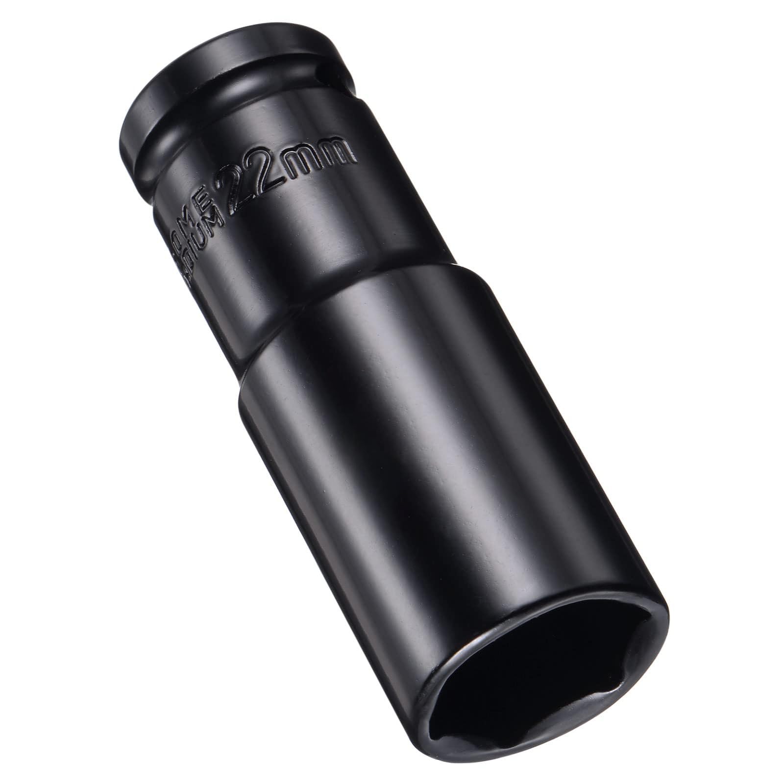 MACHSWON 1/2 Inch Drive - 22mm Deep Impact Socket with 6 Point Design, Heat-Treated Cr-V Steel 78mm Length, Metric Sizes