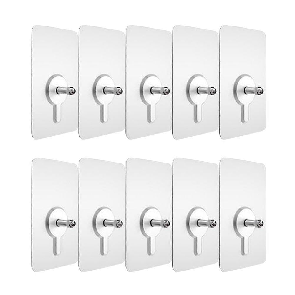 JOYHAPPST 10pcs Punch-Free Non-Marking Screw Stickers Wall Picture Hook Invisible Traceless Hardwall Drywall Picture Hanging Kit for Picture Photo Frame Hanging