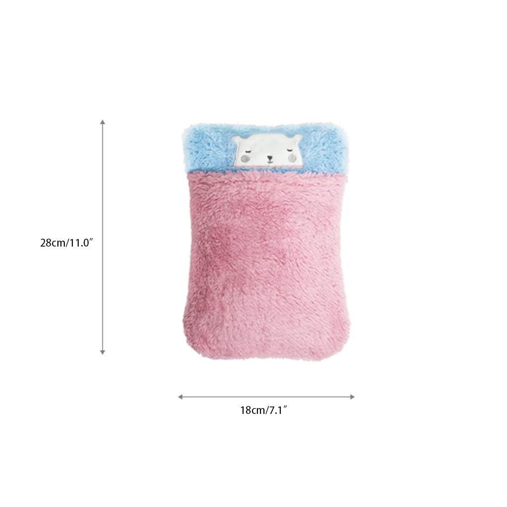 SKUZA Wärmflasche, tragbare wiederaufladbare Wärmflasche mit Abdeckung, elektrische Wärmtasche, Plüsch-Handwärmer, Geschenk for Freundin und Mather (Color : Pink) (Color : Brown)