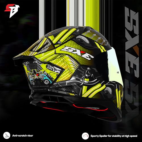 Image of Steelbird SBH 61 SXE X2 ISI and Dot Certified Full Face Helmet for Men and with Inner Silver Sunshield