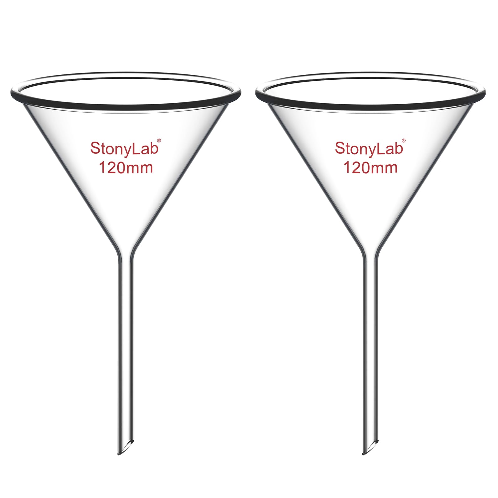 Borosilicate Glass Funnels - 2 Pack -10 Borosilicate Glass Funnels - 2 Pack -10