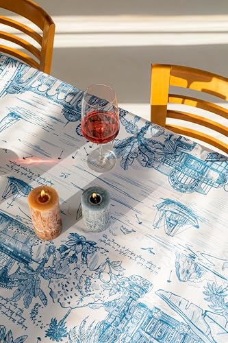 Nappe Apkhazeti multicolore 55x55 tissu polyester infroissable table basse - 4