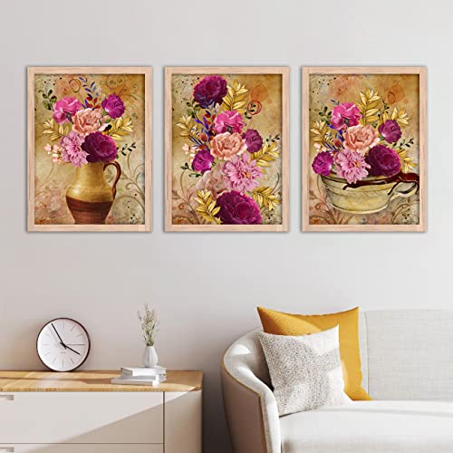 Image of kotart Paintings Modern Art Wall Decor Framed Paintings for Bedroom Living Room - Framed Wall Posters /Paintings with Frame - Paintings for Wall Decoration - Set of 3 - D (Art 7, 10x13 inch)