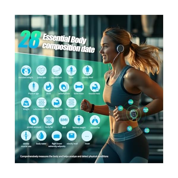 Smart Scale for Body Weight and Fat Percentage, Highly Accurate Digital Bathroom Body Fat Scale for BMI 28 Body Composition Analyzer, 8 Electrodes Smart Scale Weighing Scale Sync with Fitness App