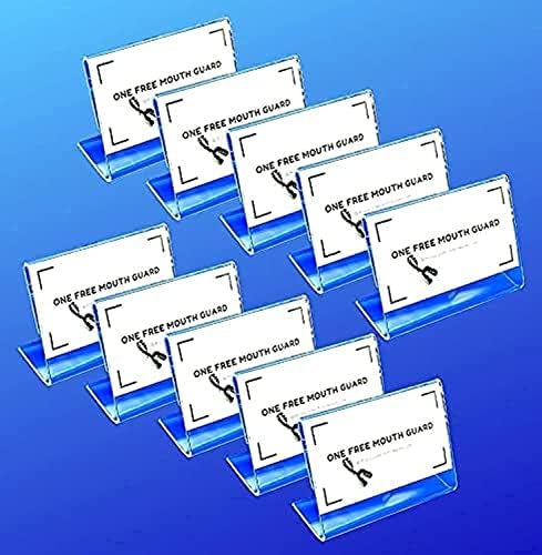 BIGIMALL 9Cmx6Cm X 10 Pcs Acrylic Signage Display Label Price Name Card Tag Holder Stands (Material : Acrylic (Pmma)),Clear