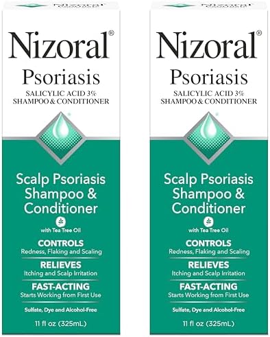 Nizoral Psoriasis Shampoo & Conditioner - Effective Scalp Psoriasis Treatment, 11 Ounce (Pack of 2)