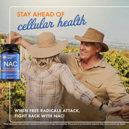 Image of NAC Supplement 600mg | N Acetyl L Cysteine Capsules | Glutathione Precursor & Antioxidant Formula | Respiratory Wellness Support | 30 Capsules by VitaminHaat