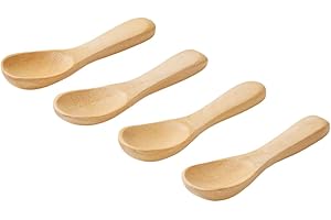 Set of 4 Miniature Wooden Condiment Spoons for Spices & More