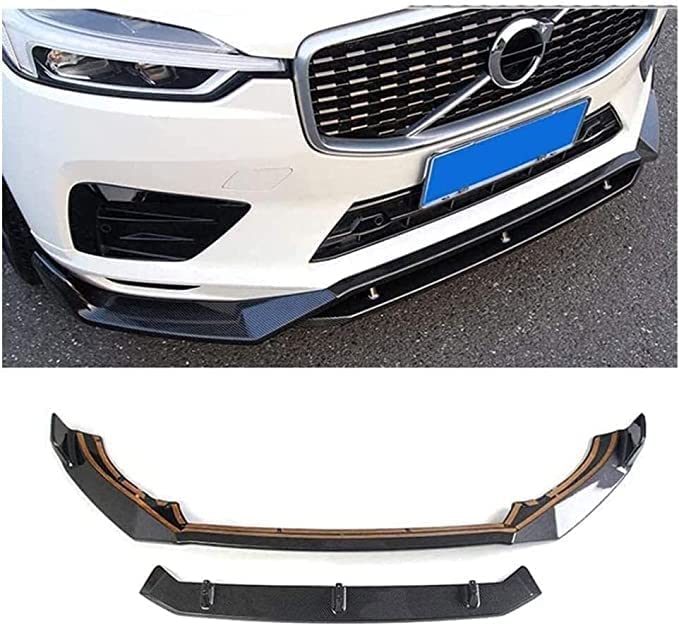 WangSiweABS Car Front Bumper Lip Spoiler Splitter, for Volvo Xc60 2018 2019 2020 Front Bumper Splitter Lip Body Kit Diffuser Spoiler