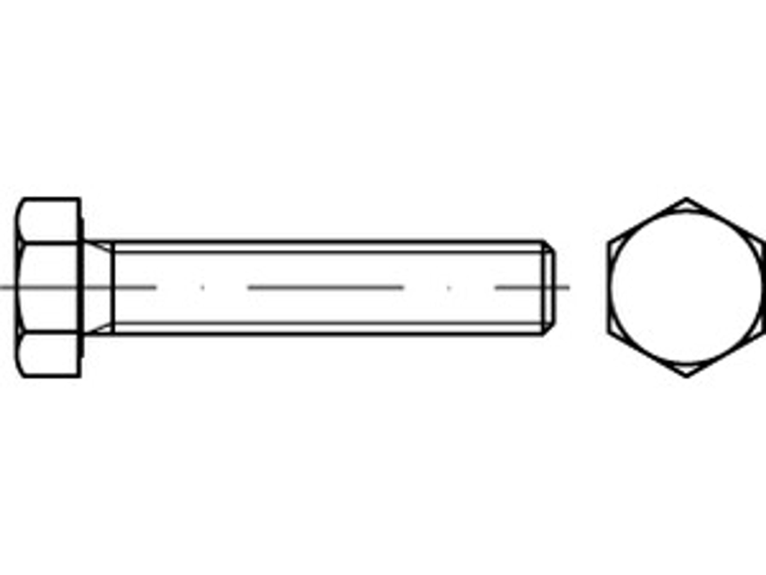 ISO 4017 Sechskantschraube VG M18x90 Stahl 8.8 blank 25 Stk