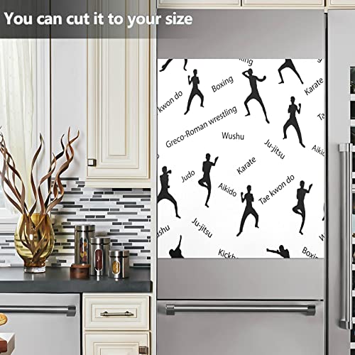 Kong Fu Weiße Spülmaschinen-Magnetabdeckung, Kühlschrank-Panel, Aufkleber für Schrank, Küche, Waschküche, Geschenk, 58,4 x 66 cm