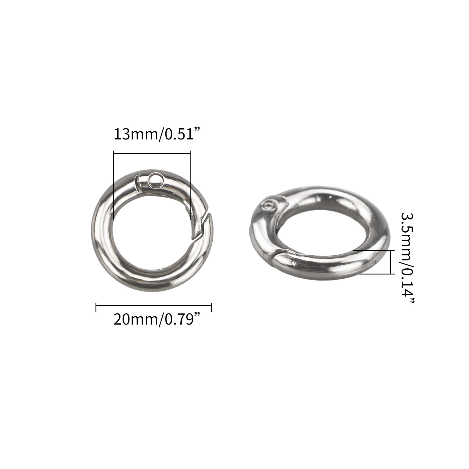 SYEYCW Mini Karabiner 50 Stück - Bunte Schlüsselanhänger Für Taschen & DIY