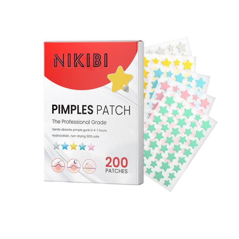 Pimple Patch 200 Count - Invisible Hydrocolloid Acne Patch Multi-Size Acne Spot Treatment Ultra-Thin for Day Night
