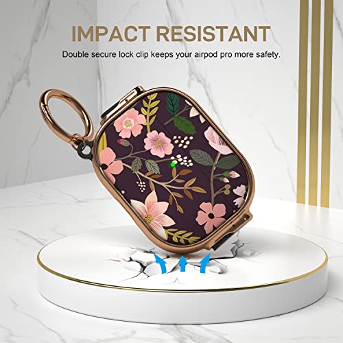 Image of Maxjoy for AirPods Pro 2nd /1st Generation Case with Lock, Cute AirPods Pro 2 Case Lock Protective Hard AirPod Pro Cover for Women Girly with Keychain for Airpod Pro (2023 /2022 /2019), Flower