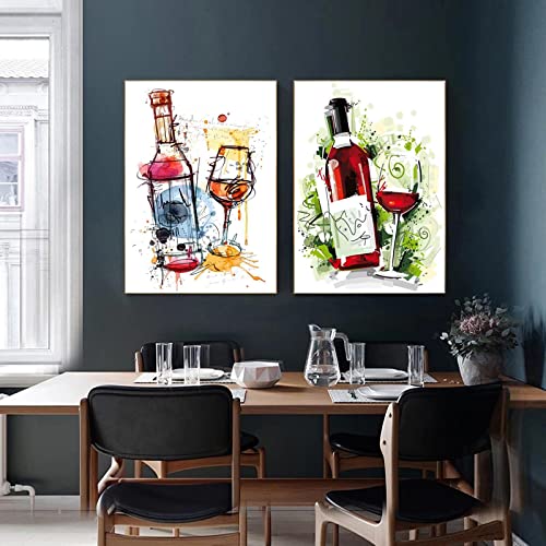 Art affiches et gravures raisins vin rouge style nordique pour cuisine