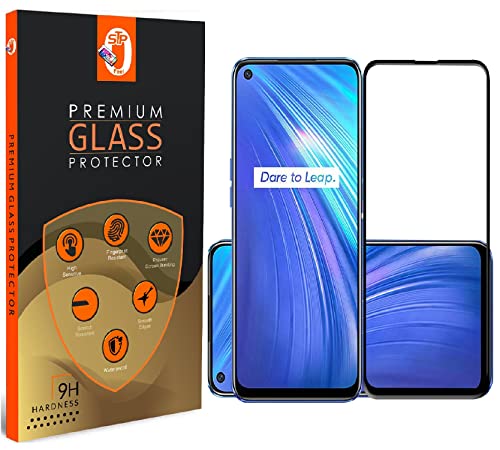 Image of STP FEEL� Glass Screen Protector Designed For Realme 6 (6.5 inch) [Edge to Edge Coverage] HD Clear, Bubble-Free, Anti-Scratch Full Protection Durable Tempered Glass - Black, Pack of 1