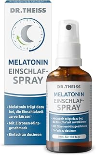 Dr. Theiss Melatonin Einschlaf-Spray | 50ml | Mit Melatonin & Passionsblumenextrakt | Vegan und ohne Zucker | Zitrone-Minzgeschmack