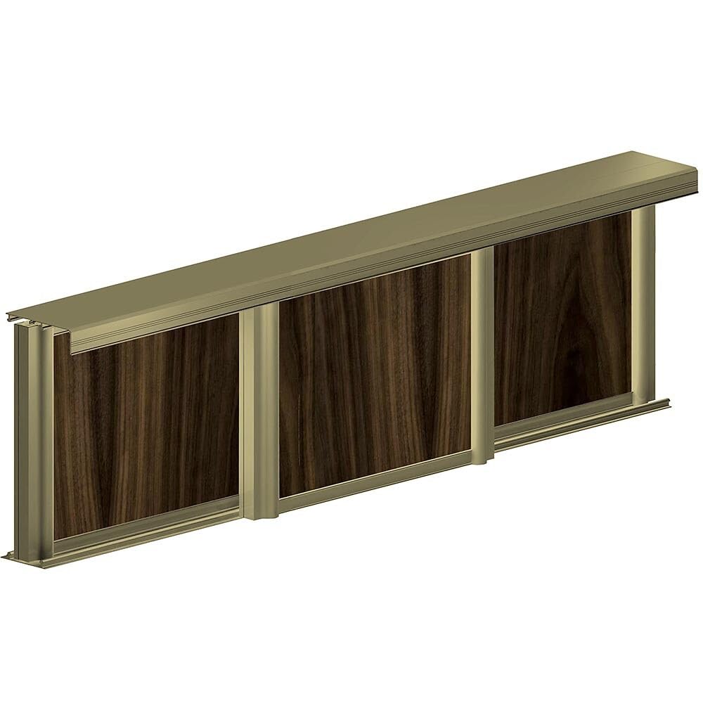 Kit SLID'UP 220 aluminio anodizado bronce para 3 puertas correderas de armario de 18 mm - carril 2,7 m - 70 kg