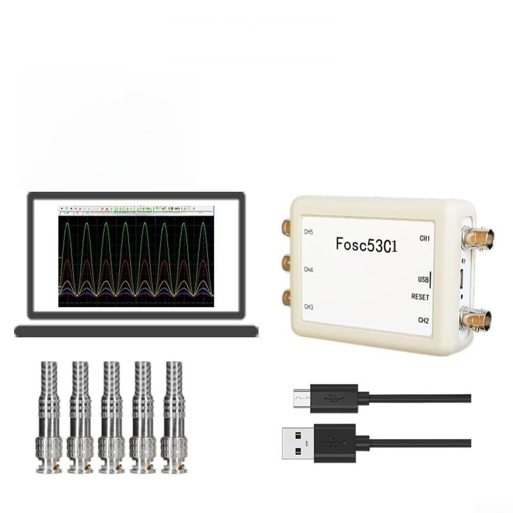Fosc53C1 USB-Oszilloskop, 5-K, 1 MHz, Abtastung ± 80 V, Reichweite, automatische Speicherung der Datenprotokollierung für Laborfelder, elektrische Tests