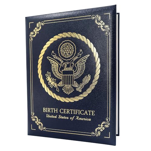 GraduationMall US Birth Certificate Holder 8.5*11 Birth Certificate Cover Protector with logol Birth Certificate Birth Gifts Panoramic