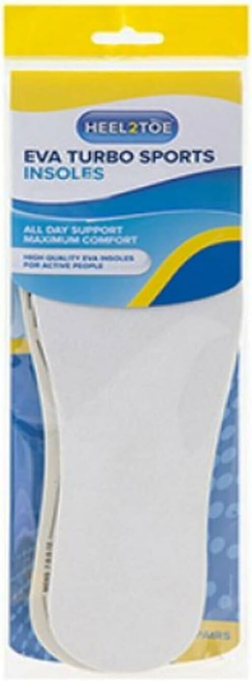 Turbo Sports Insoles | Eva Foam Based Orthosis for Men and Women | for Sports Shoes, Trainers, Sneakers, Work Boots and Walking Shoes, Comfort, Cushioning