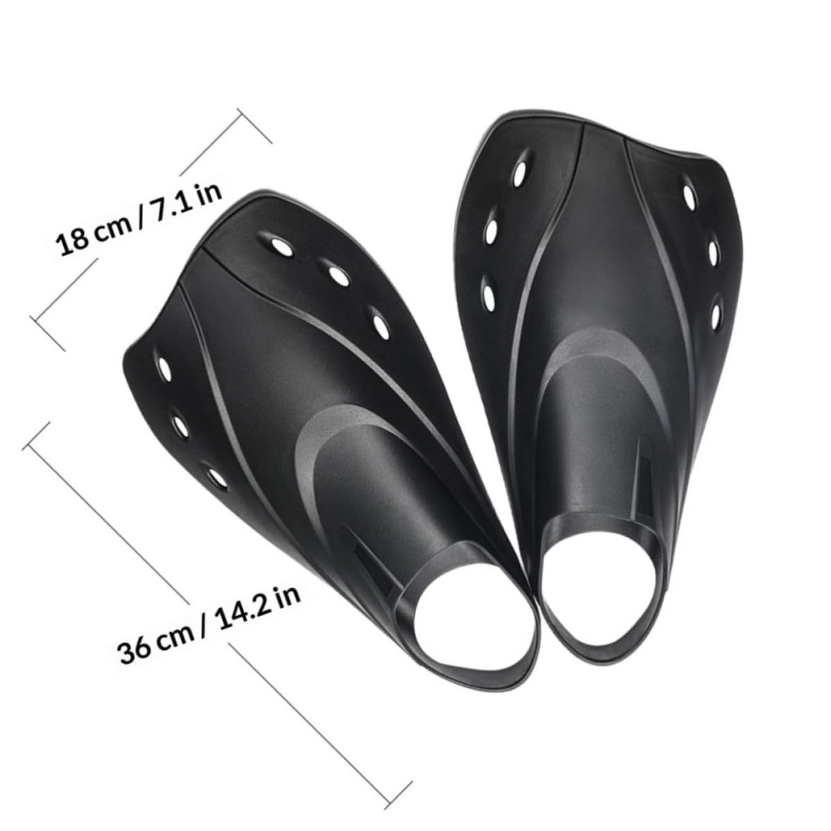 Pinne Corte Regolabili da Nuoto e Snorkeling, Divaricatore | Festa Estiva, Nero, Materiale Leggero Portatile, per Piscina e Mare, Non Facile da Deformare