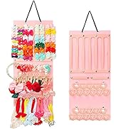 Hair Claw Clips Hanging Organizer Pink Claw Clips Organizers and Storage for Women Girls, Hair Cl...