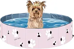 VG PLUS, Piscina Para Cachorro Pets Dobrável 60 x 20 cm Patinhas VG+ Rosa