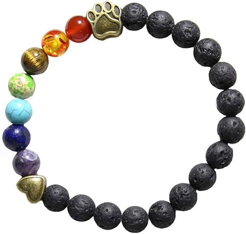 COZYMATE Pulsera de cuentas de lava de arcoíris Bridge para mascotas en memoria de perros y gatos