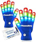 The Noodley Kids Toys for Boys LED Light Up Gloves Sensory Toy for Autistic Children Cosplay Halloween Costume Stocking Stuffers Ages 4 5 6 7 (Small, Blue)
