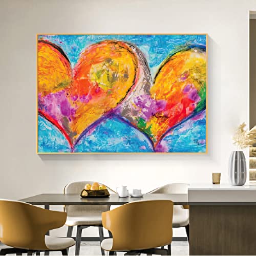 Impression sur Toile Amour Coeur Art Abstrait pour Salon 70x100cm - 2
