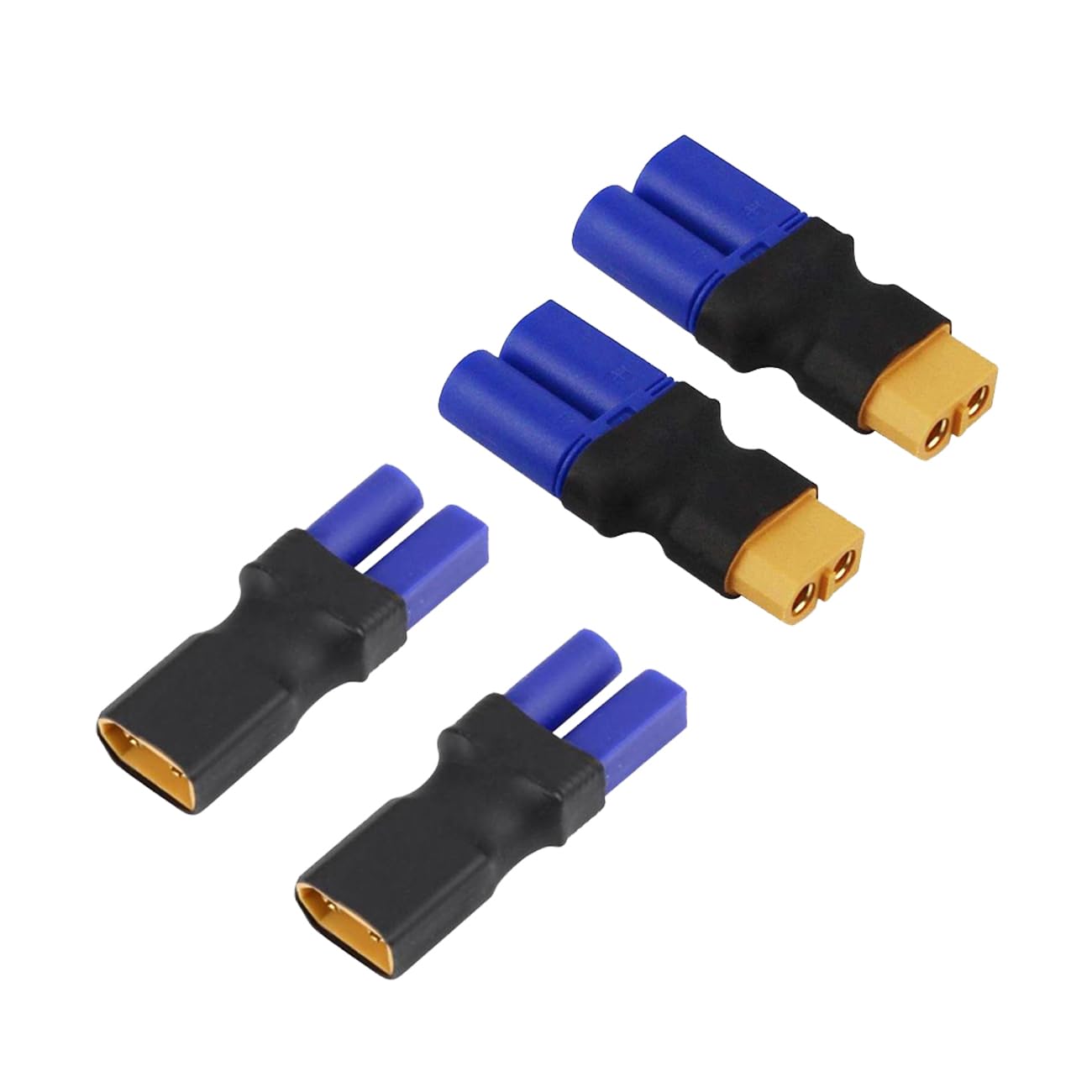 LINSYRC 2 Pairs XT60 to EC5 Adapter RC Male Female Connector Plug for RC Lipo Battery