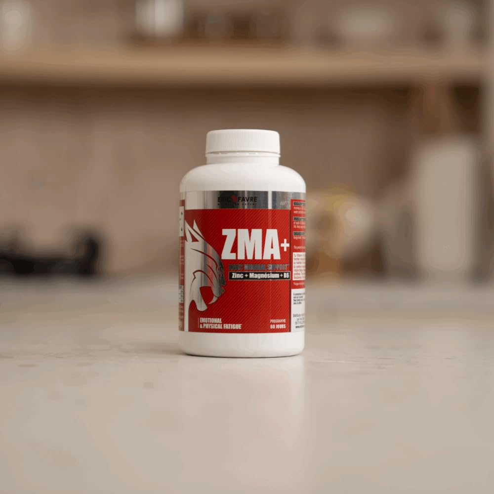 ZMA+ - Complément Hautement Dosé en Zinc Magnésium et Vitamine B6 - Métabolisme Energétique, Synthèse Protéique, Taux de Testostérone - Programme 60J - Eric Favre