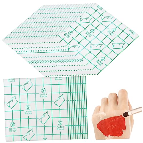 KONTONTY 200Pcs Disposable Makeup Mixing Palettes Adhesive Hand Palette Stickers for Liquid Foundation Lipstick Concealer for Makeup Artists Salons and Home Use