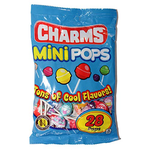 Charms (1) bag Mini Pops Candy Lollipops - Peanut & Gluten Free Individually Wrapped - 28 pieces per bag 5.04 oz