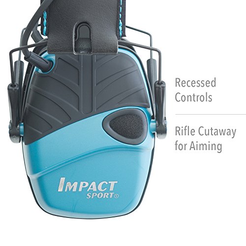 Image of Howard Leight by Honeywell Impact Sport Sound Amplification Electronic Shooting Earmuff, Teal