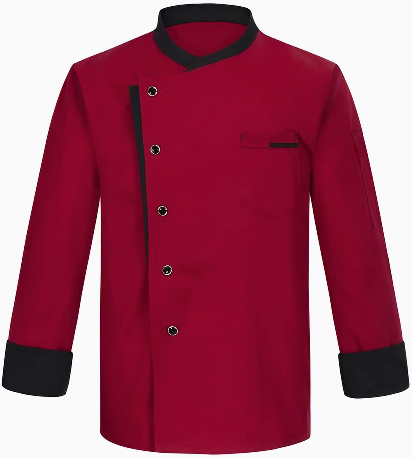 Mens Chef Coat Classic Tailored Long Sleeve Chef Jacket Professional Kitchen Uniform with Pocket Lightweight Tops