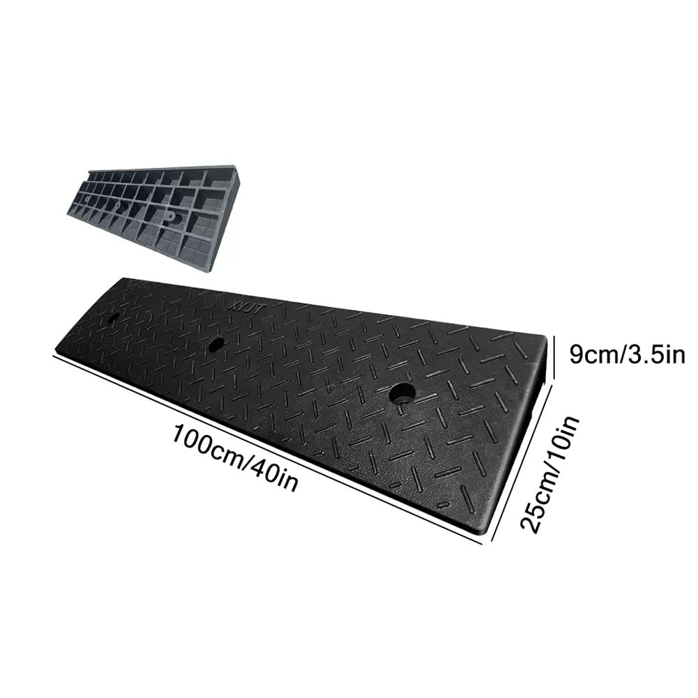 Genérico Rampas de Goma para bordillos de 100 x 25 x 9 cm, rampa de umbral Antideslizante, rampa de Entrada para Puertas, Motocicletas, automóviles, sillas de Ruedas, aceras, Bicicletas, escalones, m