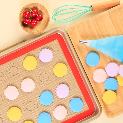 Amyone Macaron Silicone Baking Mat, 2 Pcs Half Sheet Silicone Mats For Baking, Non-Stick Silicone Cookie Sheet Liners For 13 X 18 Sheet Pan For Macaron/Cookie/Bread/Pastry thumb #2