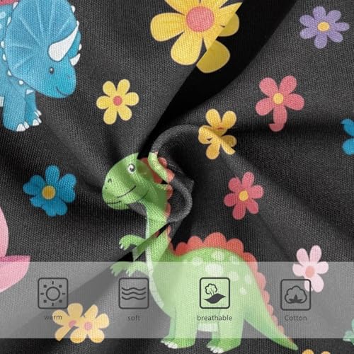 Cute Dinosaurs Flowers Black Underwear Toddler Girl, Underwear Girls, 2T–8 Years3
