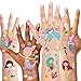 Konsait Tatuajes Temporales para Niños Niñas, Sirena Tatuajes Infantiles Tatoos Tatuajes Pegatinas para piñata Niños Infantiles Fiesta de Cumpleaños Regalo, 14 Hojas