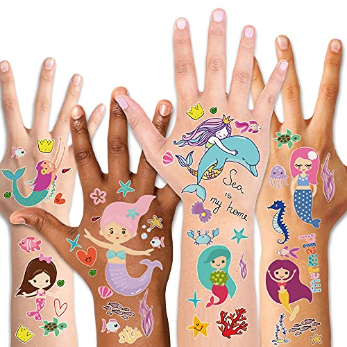 Konsait Tatuajes Temporales para Niños Niñas, Sirena Tatuajes Infantiles Tatoos Tatuajes...