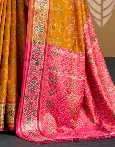 Image of MADHUHANSH Women's Cotton Linen Saree with Unstitched Blouse Piece and Floral Printed Pattern | Women Saree for Special Occasion | Stylish Modern Sarees