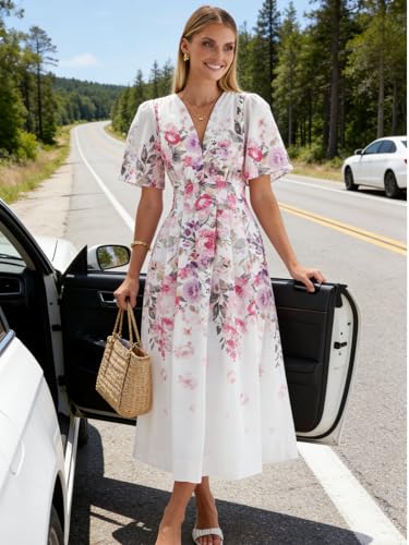 Image of Flessibili Womens Summer Floral Maxi Dress Wedding Guest Party Long Dresses 2026