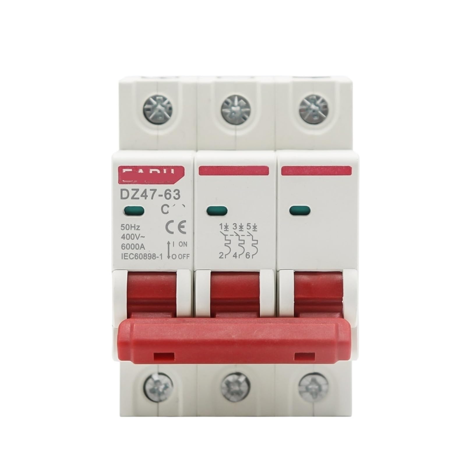 Disjoncteur miniature DZ47 rail DIN 35mm triphasé courbe C