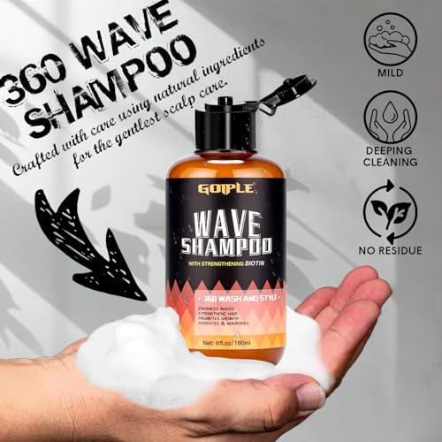 Wave Pomade for Men Strong Hold Easy Wash Hair Cream Grease,Wavy Hair Shampoo Hydration Shampoo Promotes Layered Waves - Image 2