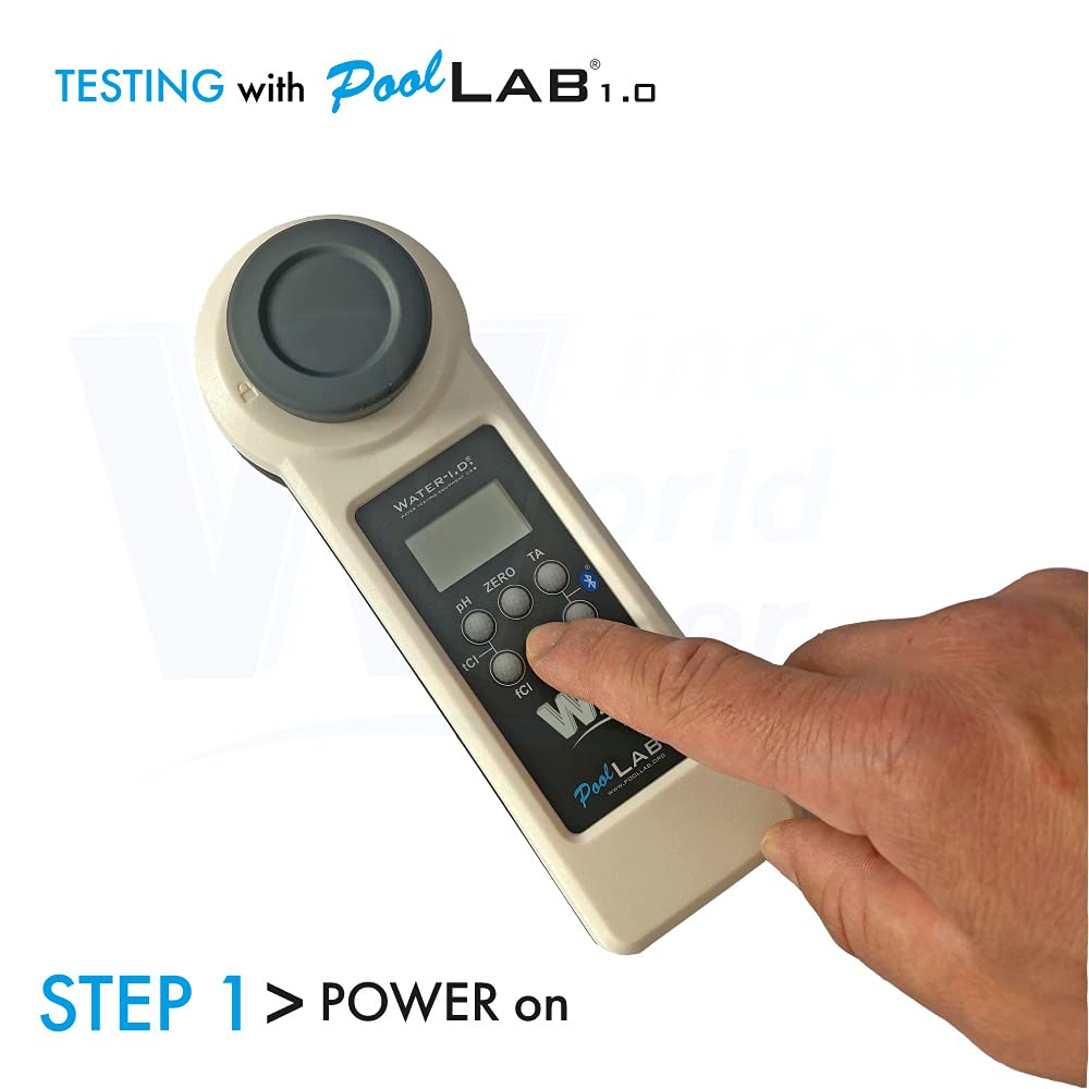 PoolLAB® 1.0 - Tester wody basenowej i spa 13 w 1 | Pomiar: pH, chlor, brom, aktywny tlen | Profesjonalny zestaw elektroniczny | Bluetooth, aplikacja
