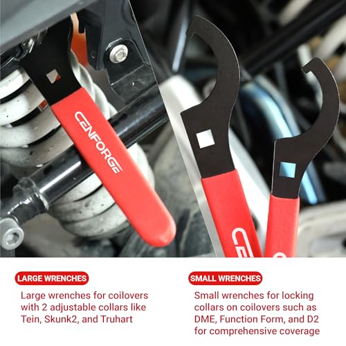 CENFORGE Cenfoge Universal Coilover Adjustment Spanner Wrench Set, 4-PC. Tool Kit for Suspension System and Shock Adjustments, with 3/8" Drive Hole, Universal Fit Most Coilovers Shocks. - Image 3